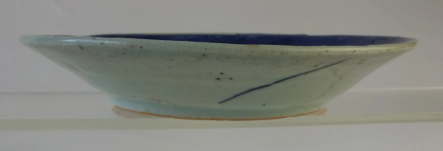 Qing Blau-Weiß-Porzellanschale mit Blumenkorb