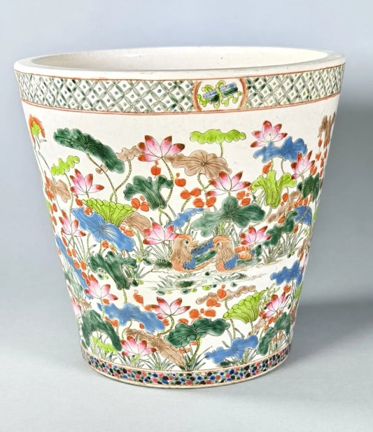 Famille Verte Lotos- und Mandarinenten-Blumenkübel